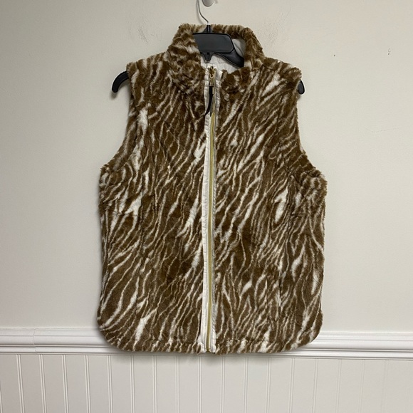 Teezher Women’s size L puffer faux fur vest Reversible - Picture 1 of 9